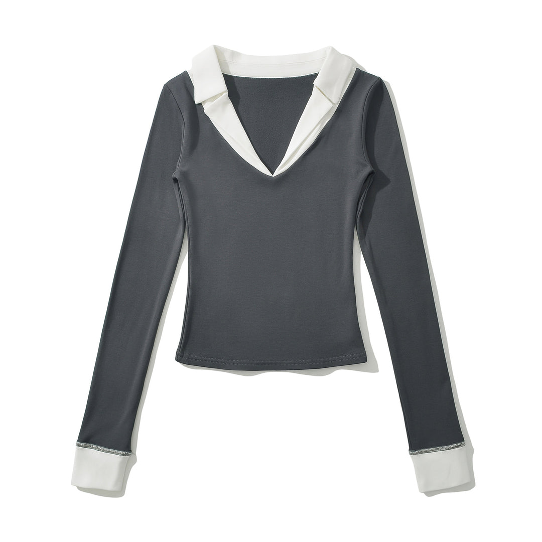 The Elowen Colorblock V-Neck Top