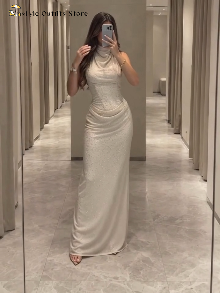 The Amaraé™ Draped Cowl Midi Dress