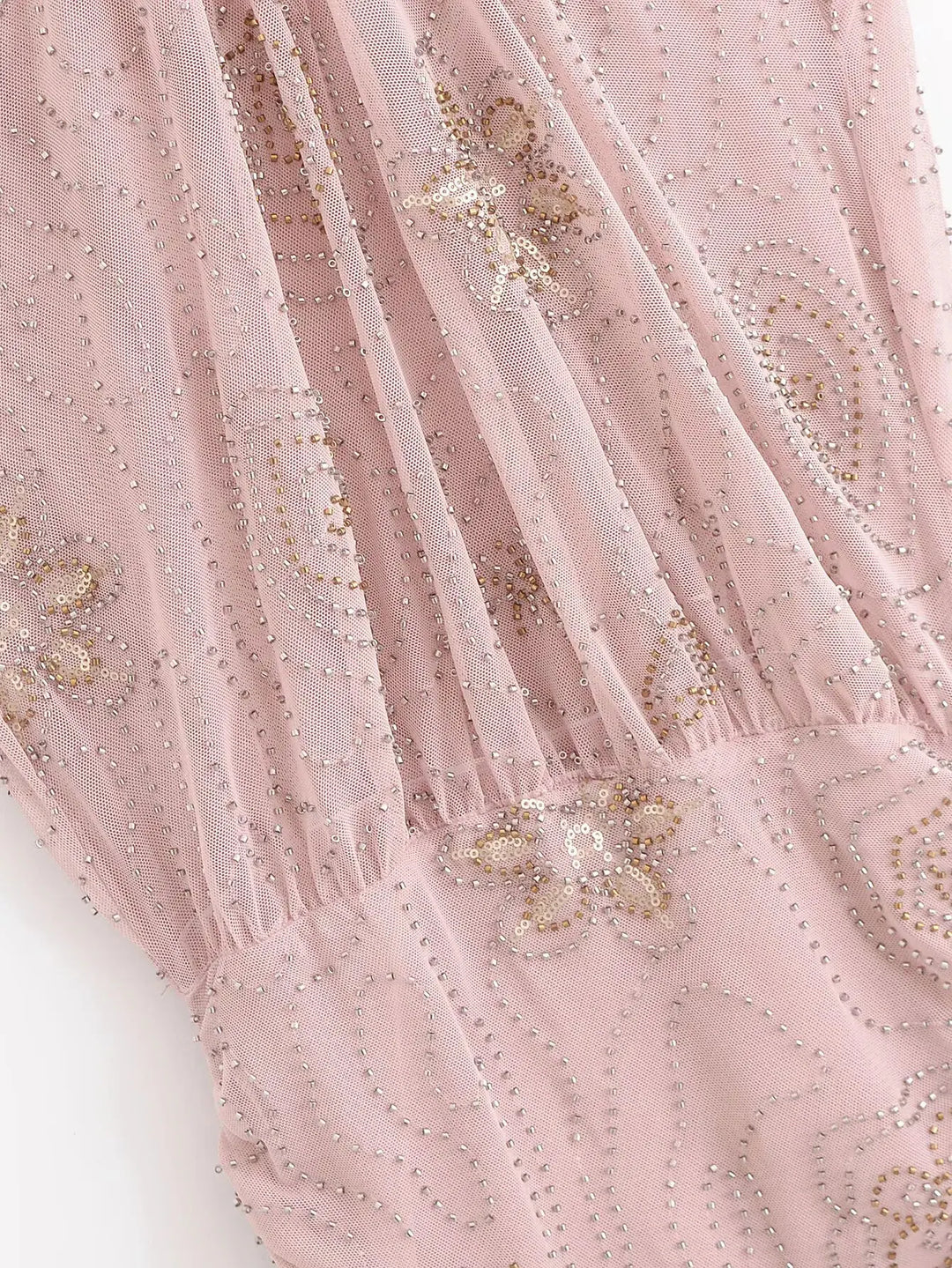 TRAFZA Beaded Halter Mini Dress