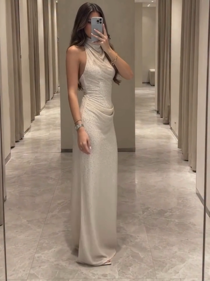 The Amaraé™ Draped Cowl Midi Dress