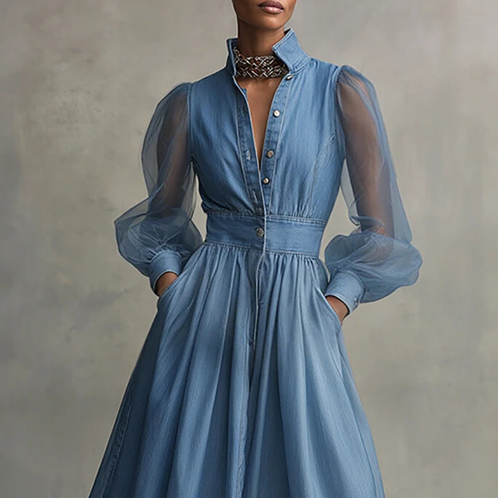 Denimelle Mesh Luxe Midi Dress