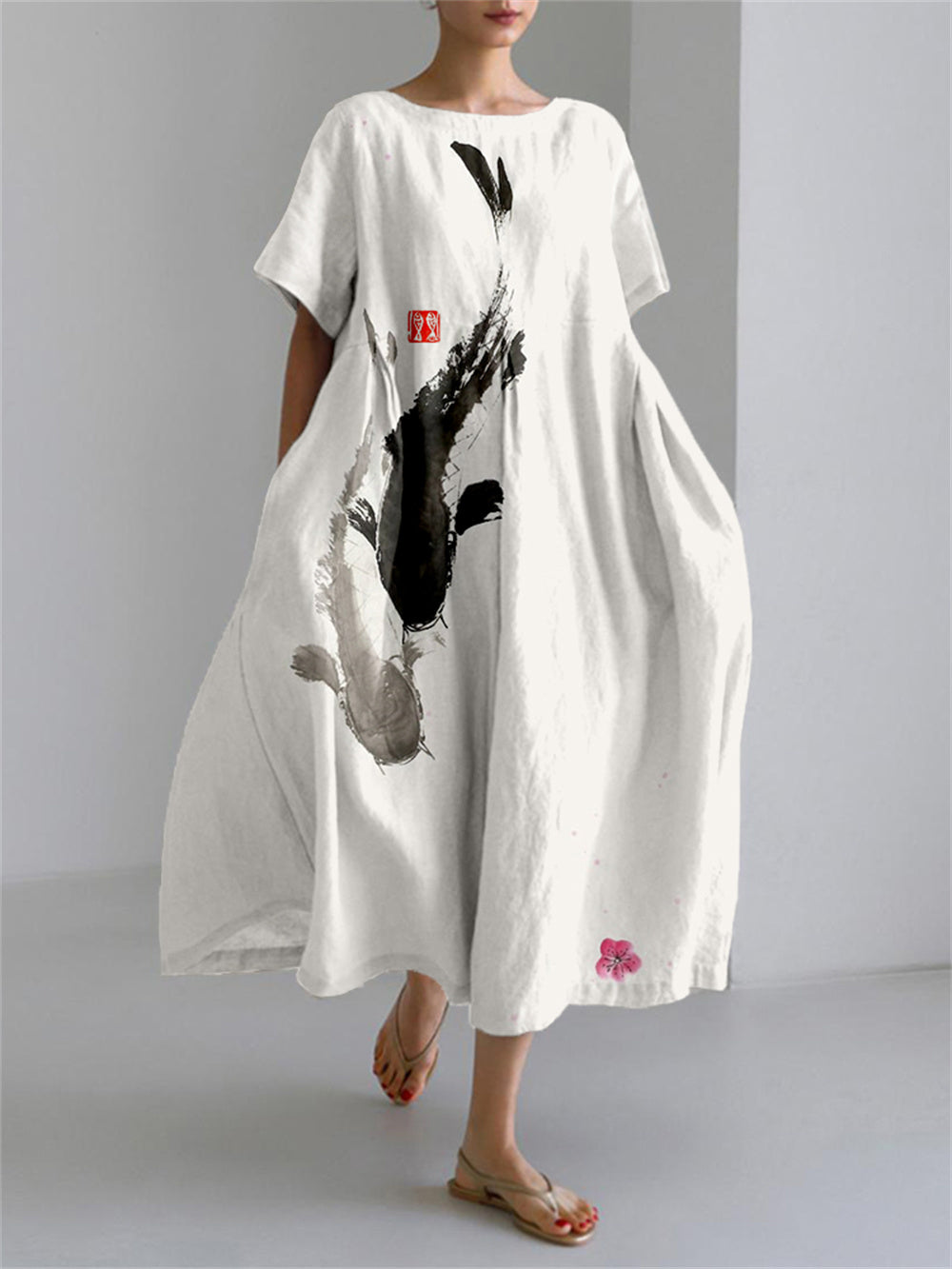 Kora Violet – Korean Style Print Dress