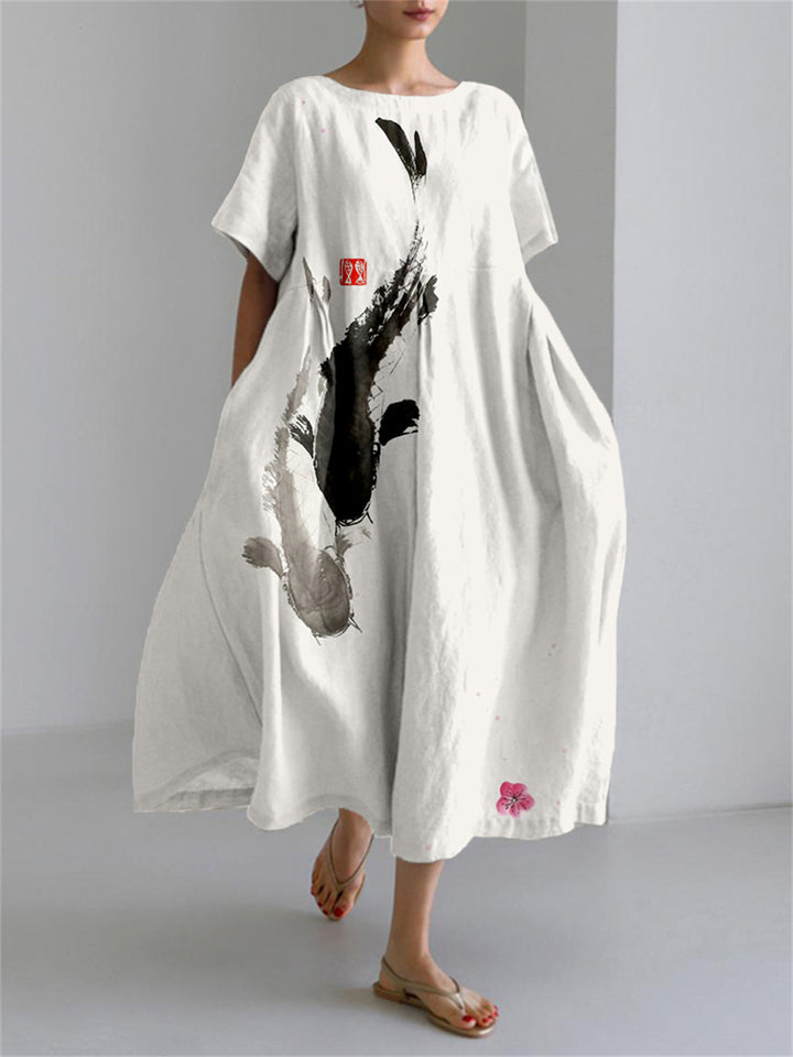 Kora Violet – Korean Style Print Dress