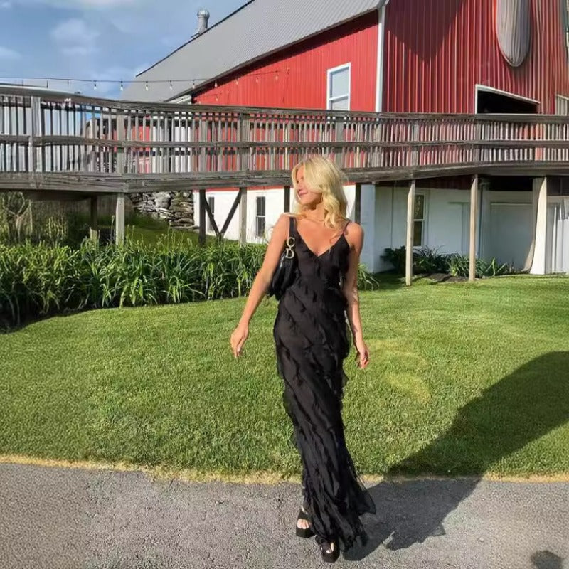 The Éliane Ruffle V-Neck Dress™
