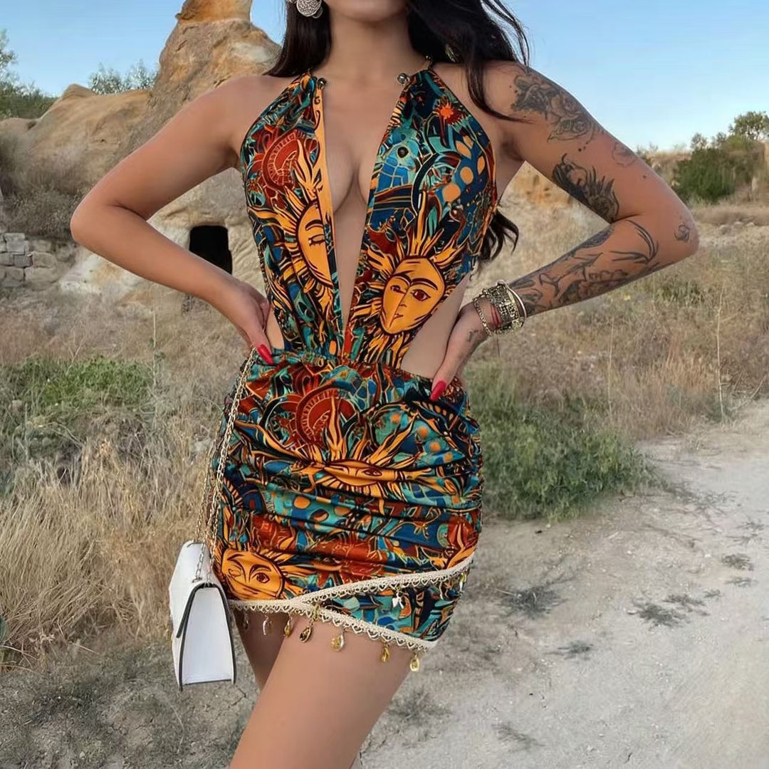 Solène Ringback Fringe Maxi Dress