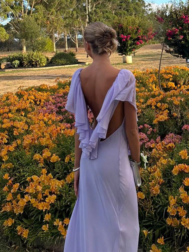 Sisterlinda Élan Ruffle Backless Gown