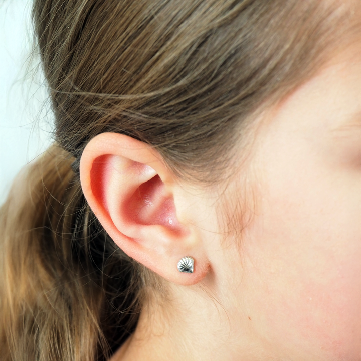 Shell Hypoallergenic Flat Back Stud Earring