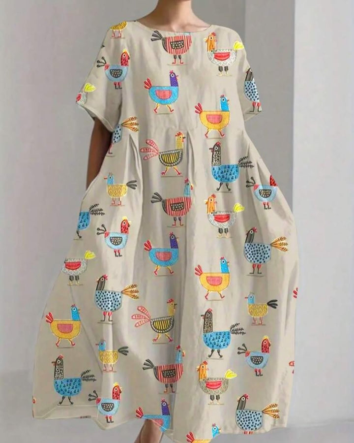 Kora Violet – Korean Style Print Dress