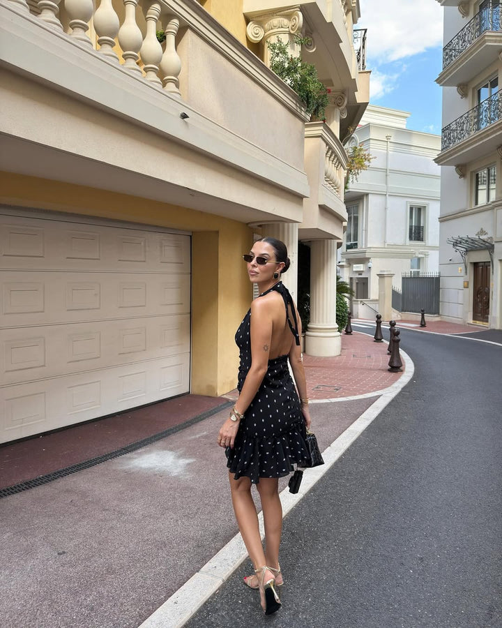 Evana Polka Bloom Mini Dress