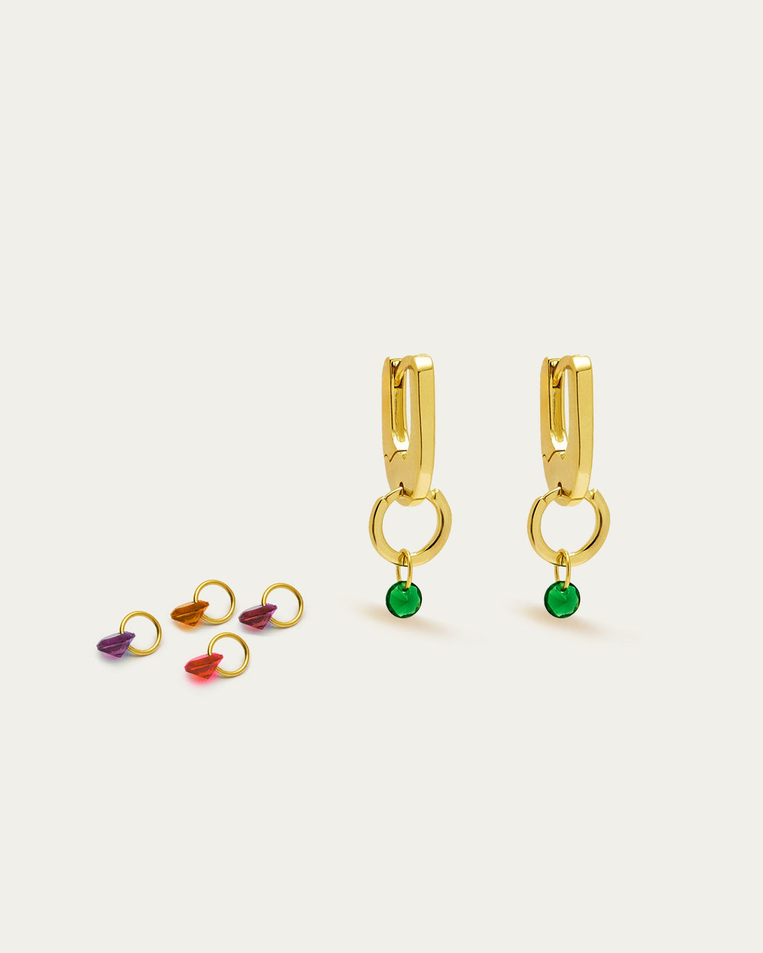 Multi Colour Charm Hoop Earrings