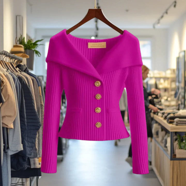 Morgane | Elegant Chic Button-Down Cardigan with Wide Collar