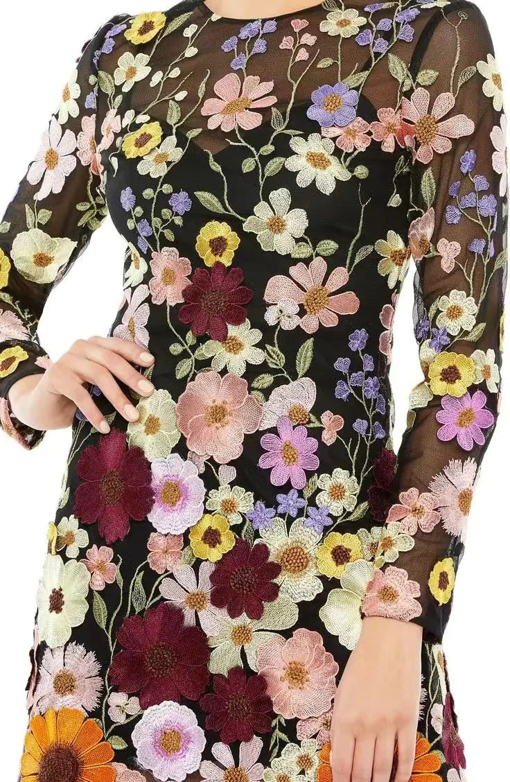 Elegante Luxus-Blumenstickerei