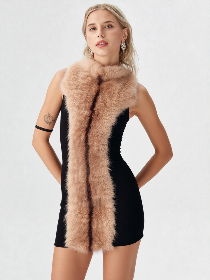 Velura™ Patchwork Halter Mini Dress