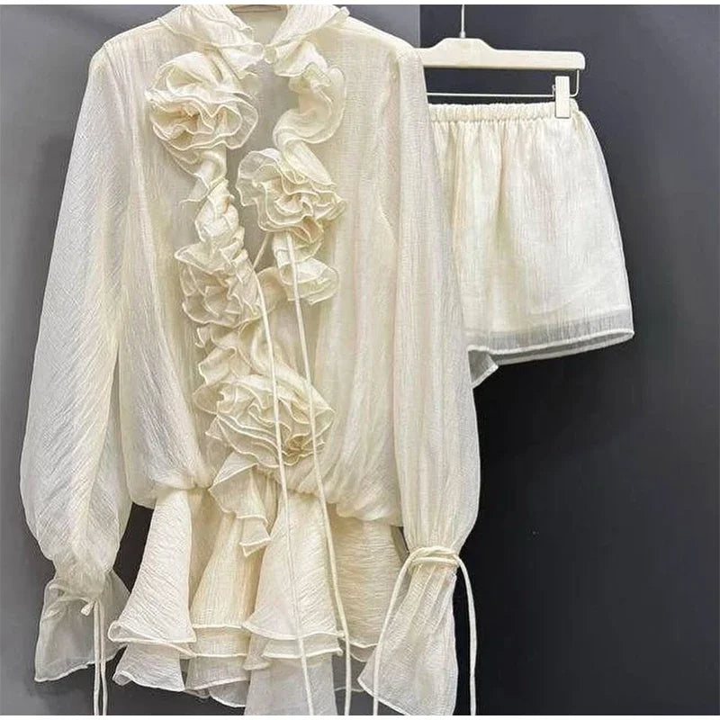 Flower Ruffle Two-Piece Set