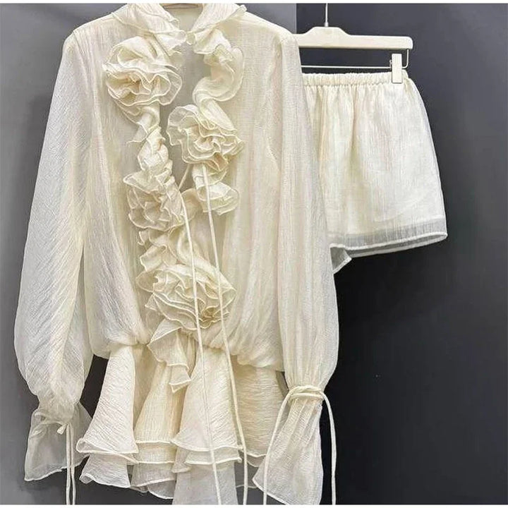 Flower Ruffle Two-Piece Set