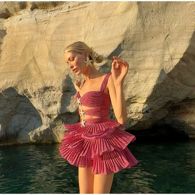 Starry Nights Sequin Ruffle Dress