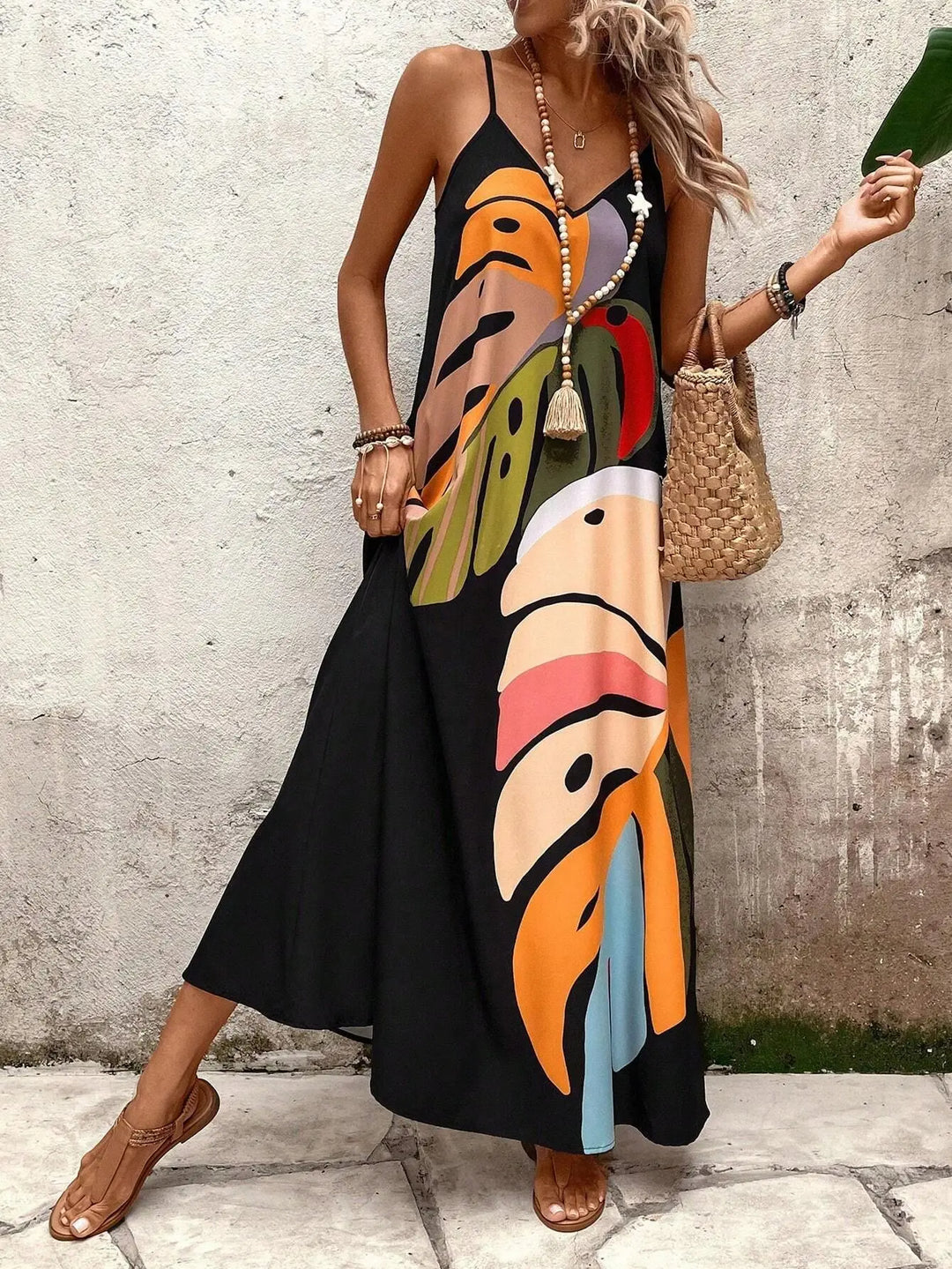 Strap Beach Boho Long Dress