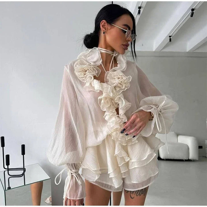 Flower Ruffle Two-Piece Set