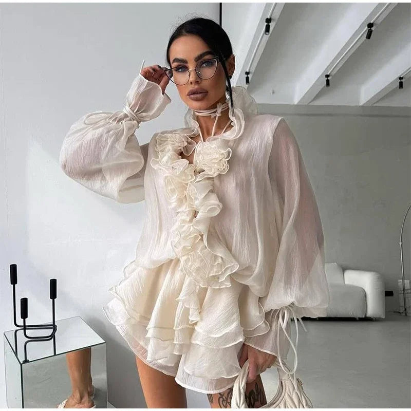 Flower Ruffle Two-Piece Set