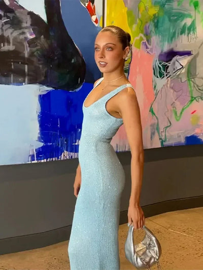 Tossy Sequin Sheer Maxi Dress