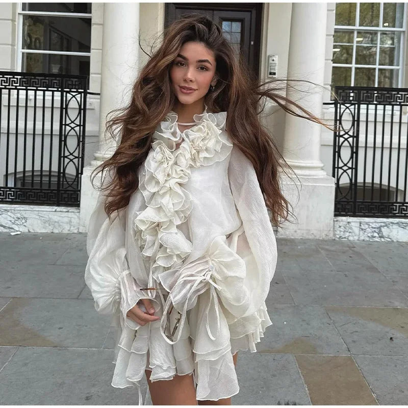 Flower Ruffle Two-Piece Set