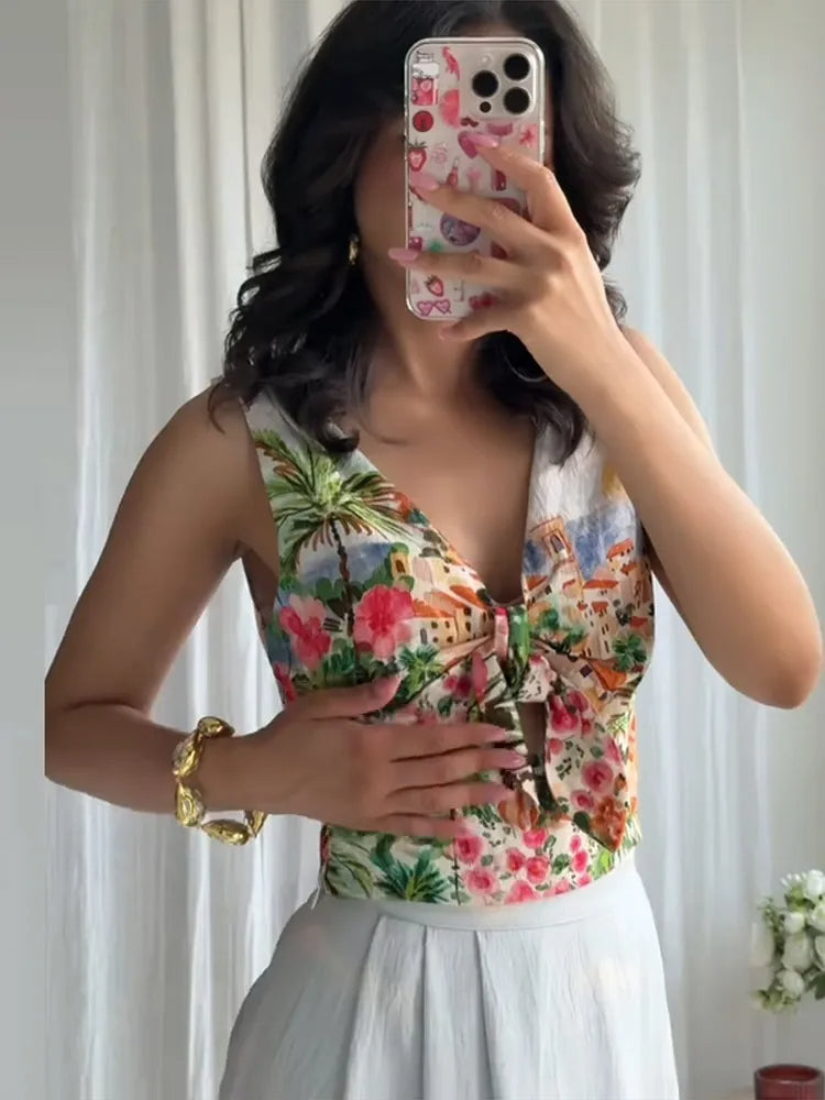 Hollow Vest Skirt Set