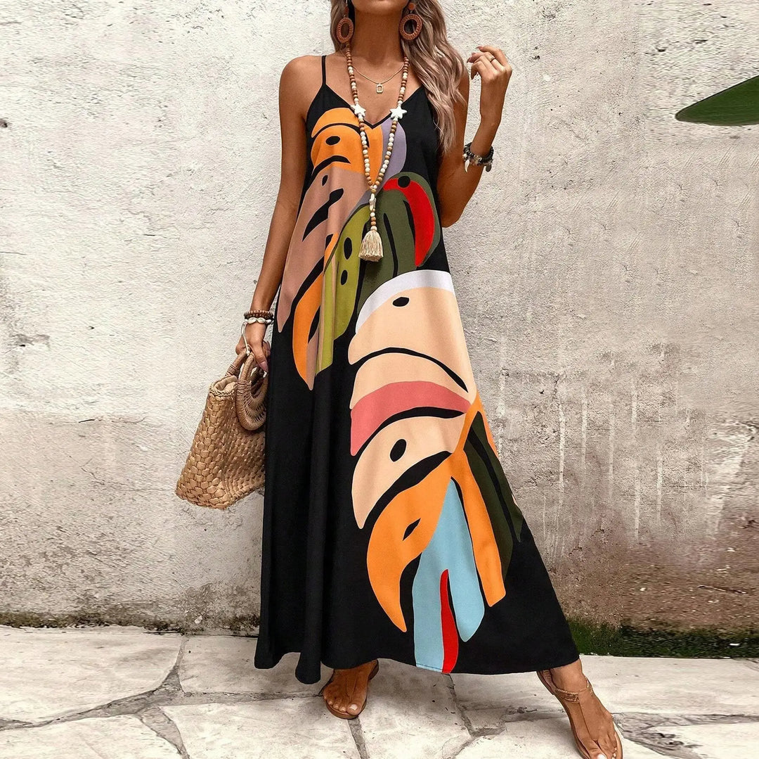 Strap Beach Boho Long Dress