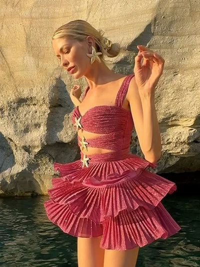 Starry Nights Sequin Ruffle Dress