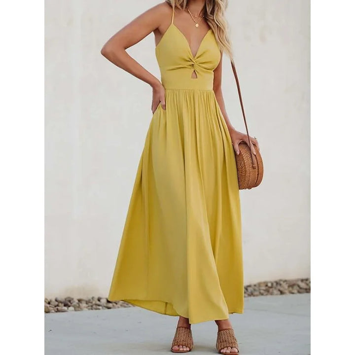 Solid color pleated Dress