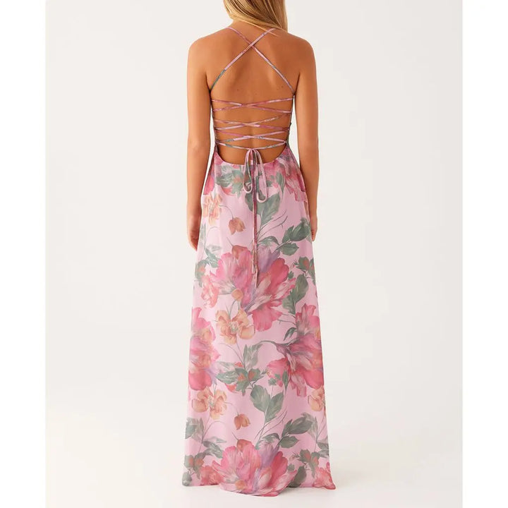 IslaBloom™ Cross-Tie Maxi Dress