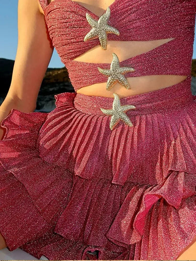 Starry Nights Sequin Ruffle Dress
