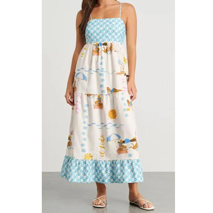SunSketch Spaghetti Strap Maxi Dress