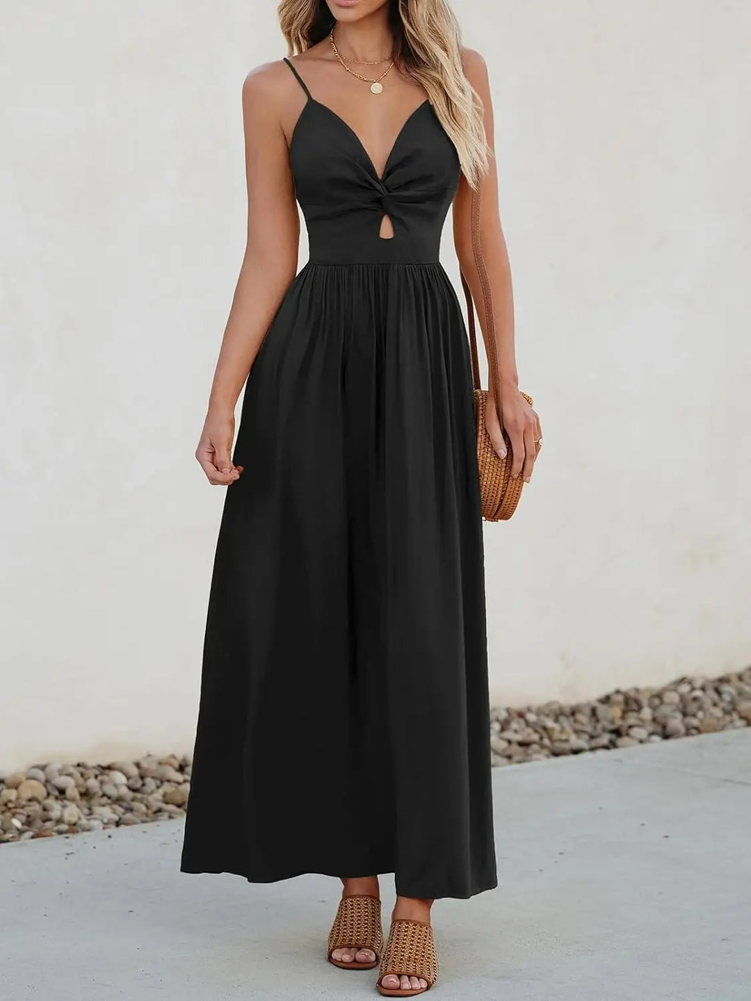 Solid color pleated Dress