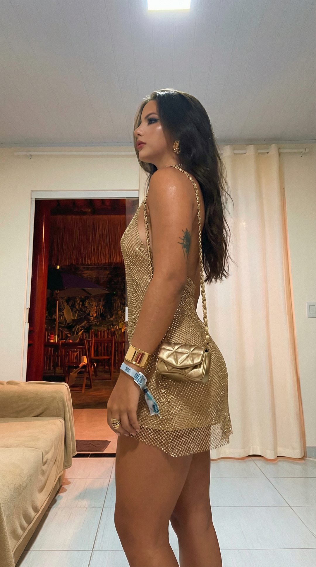 Selene Backless Shimmer Dress