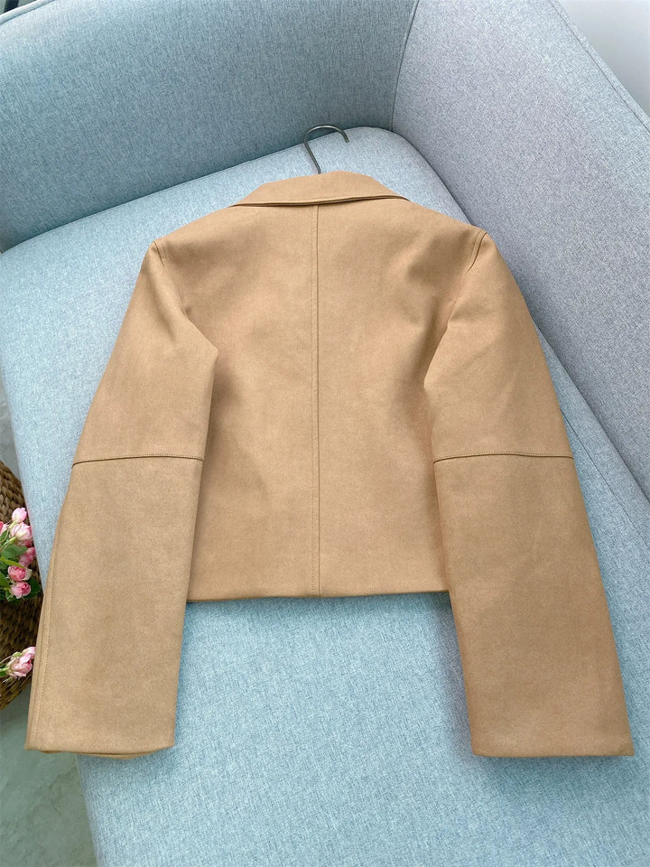 VelvetEase Suede Short Jacket
