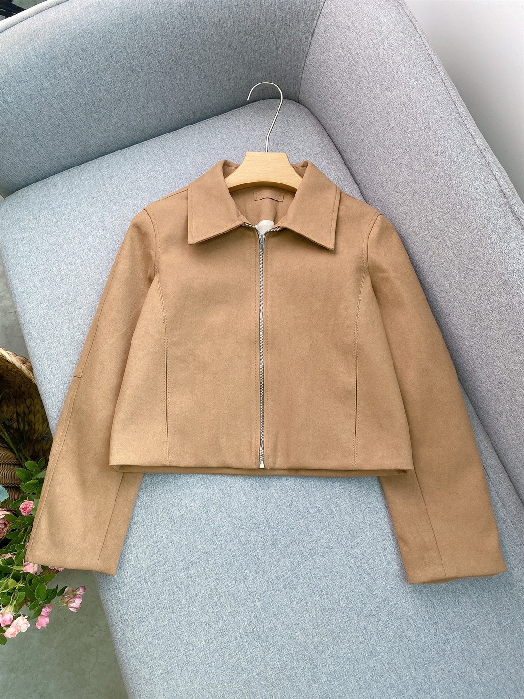 VelvetEase Suede Short Jacket