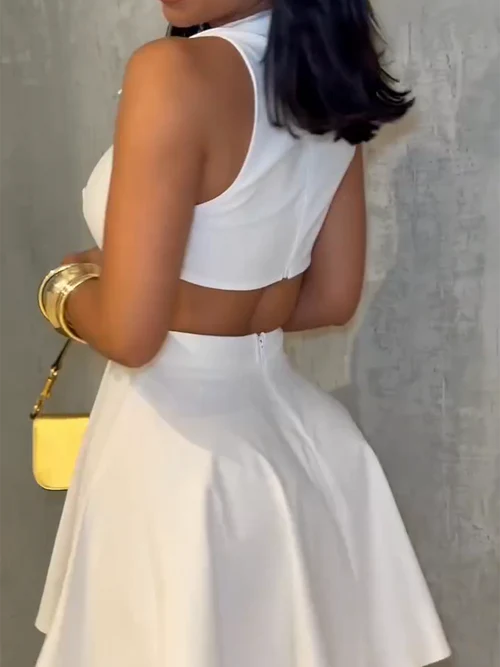 The Harper Pleated Mini Dress