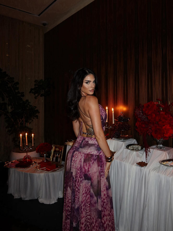 Serenity “Midnight Muse” Backless Maxi Dress