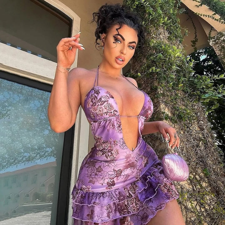 Velvet Sky Backless Tie Dress