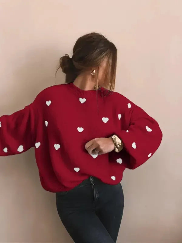 Heart Print Sweater