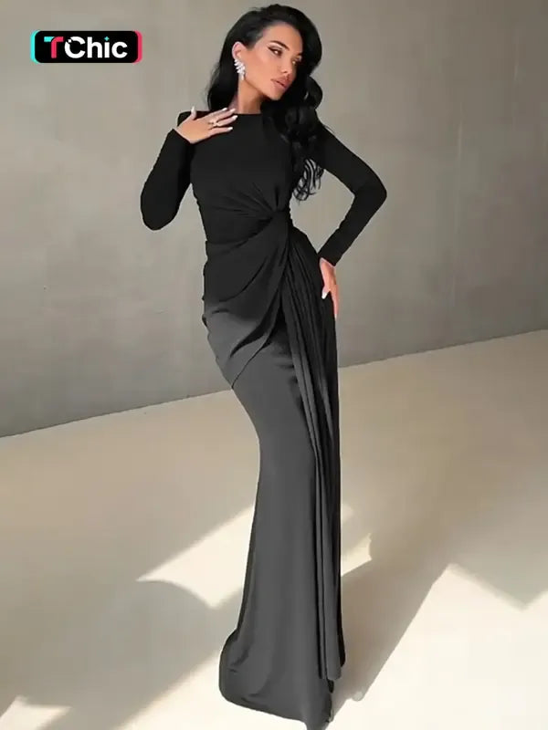 The “Valentina” Ruched Maxi Dress — Crimson Elegance Edition