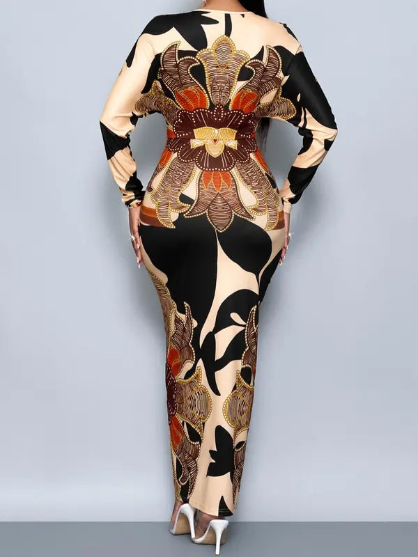 Salina Bodycon Deep V Neck Dress