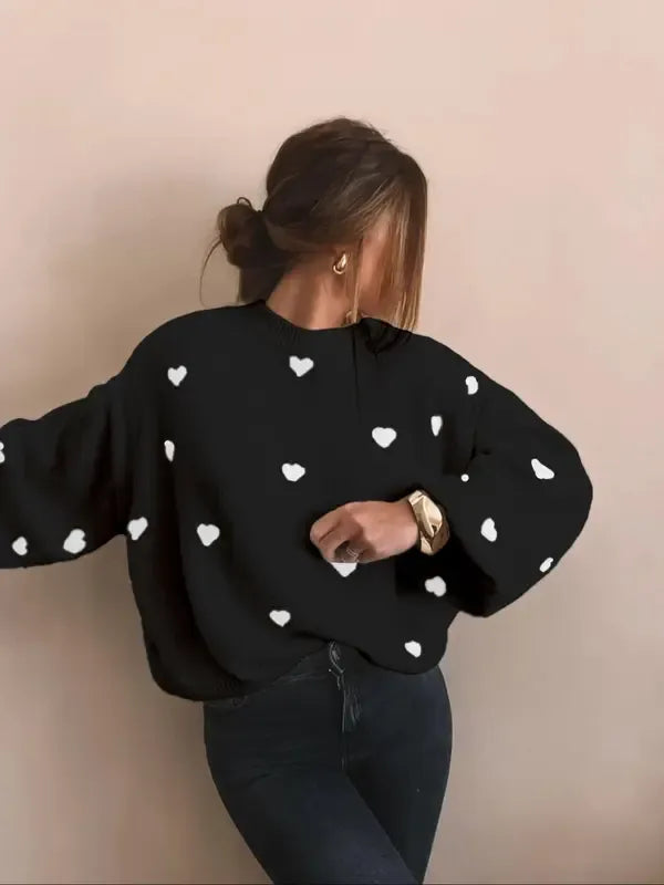 Heart Print Sweater