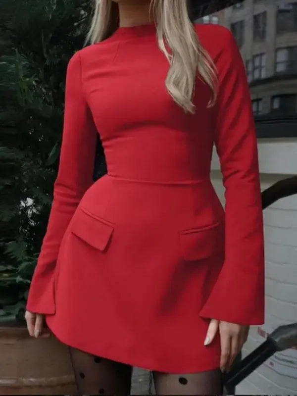 Sleek Zip-Front Mini Dress