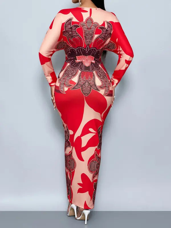 Salina Bodycon Deep V Neck Dress