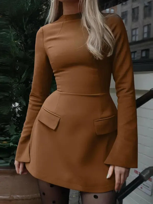 Sleek Zip-Front Mini Dress
