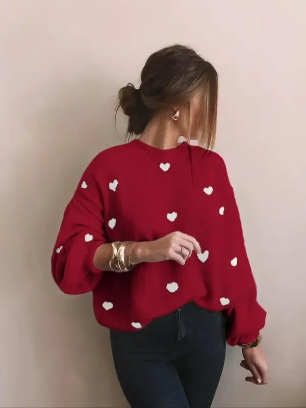 Heart Print Sweater