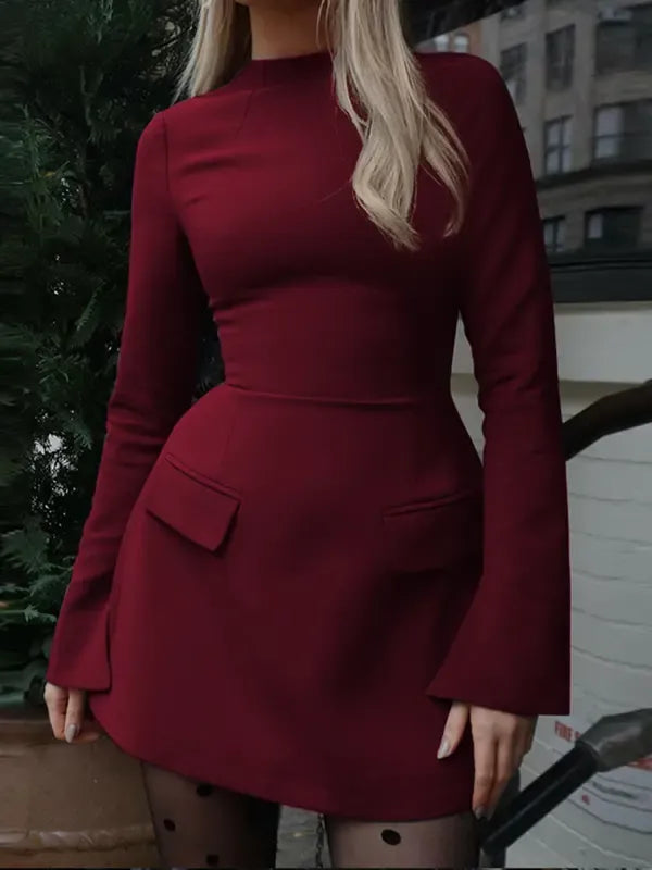 Sleek Zip-Front Mini Dress