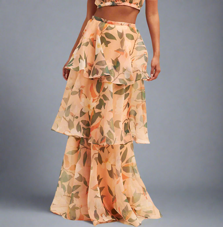 BloomAura™ Tiered Halter Party Dress
