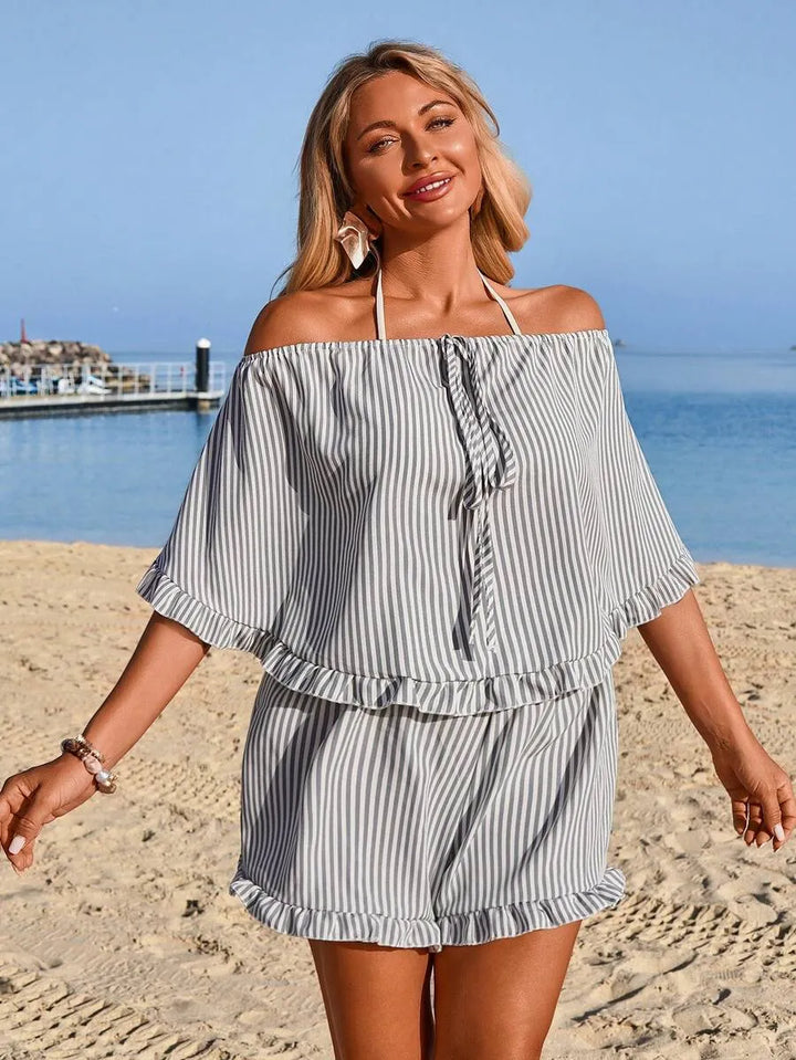 The Marielle Striped Peplum Set
